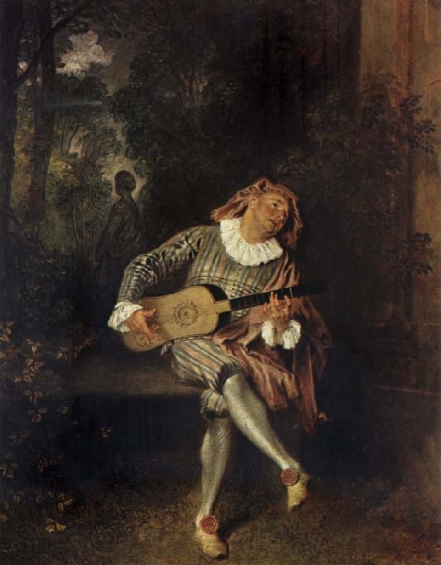 Jean-Antoine Watteau Mezzetin Norge oil painting art